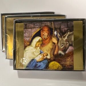 NWT - 48 Vintage Nativity Scene Christmas Cards